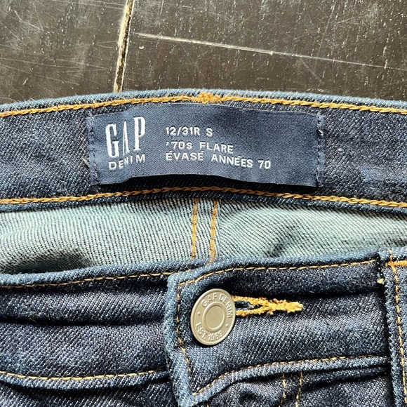 Gap 70s Flare dark denim jeans, size 12. - Picture 2 of 2